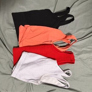 Set of Four Ribbed Tank Tops